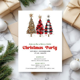 Invitación Trendy leopard and buffalo Christmas tree invite