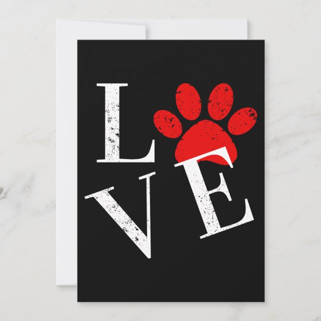 INVITACIÓN TRENDY LOVE DOG PAW (Anverso)