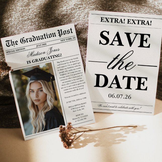 Invitación Trendy Modern Fun Photo Graduation  (Subido por el creador)