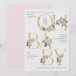 Invitación Trendy Oh Baby Magnolia Purple Rubor Baby Shower