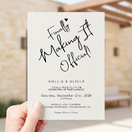 Invitación Trendy Script Finally Making It Official Wedding