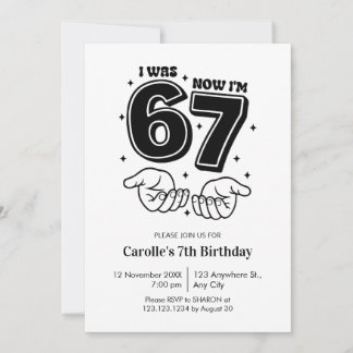 Invitación Trendy Six Year Old Funny 7th Birthday