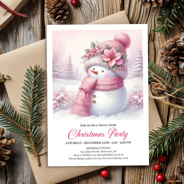 Invitación Trendy Snowy Forest Kids Digital Christmas Invites (Trendy Snowy Forest Kids Digital Christmas Invitation

)