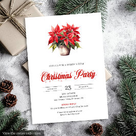 Invitación Trendy Watercolor Christmas Flowers Holiday Invite