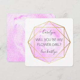 Invitación Trendy Waterecolor Diamond | Ser mi chica flor