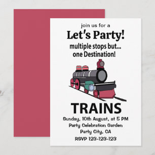 Invitación Trenes con múltiples paradas pero un destino Trene