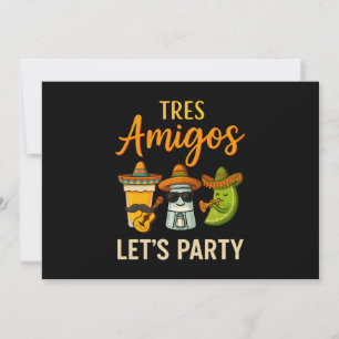 Invitación Tres Amigos Tequila Salt Lime Cinco De Mayo