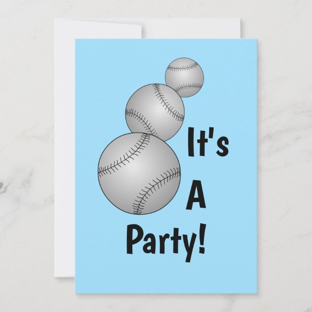 Invitación Tres Baseballs (Anverso)