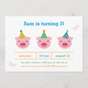 Invitación Tres cerditos