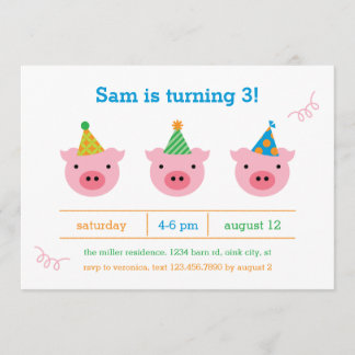 Invitación Tres cerditos