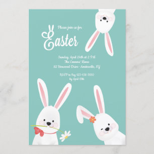 Invitación Tres conejitos de Pascua