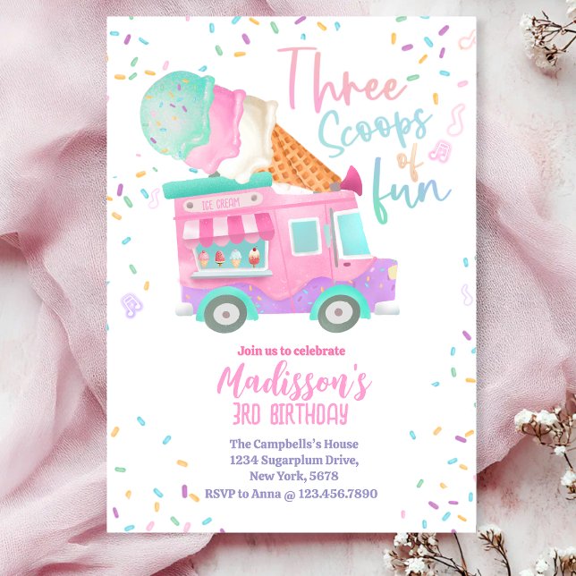 Invitación Tres Cucharadas De Diversión Cumpleaños 3 (Subido por el creador)