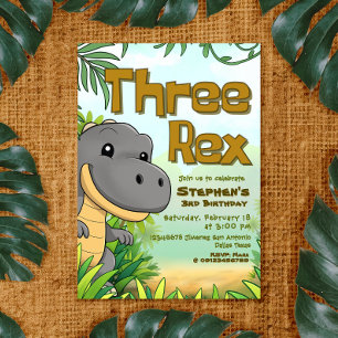 Invitación Tres cumpleaños de Rex Boy