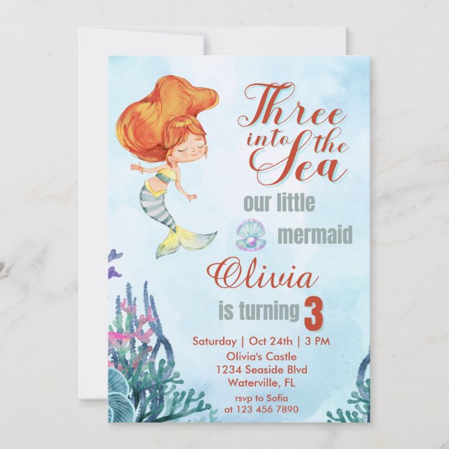 Invitación Tres en la sirena de la Naranja del mar. Tercer cu (Anverso)