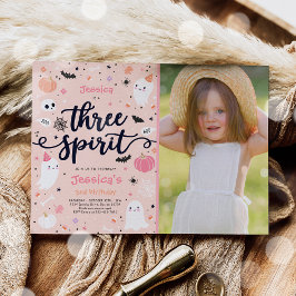 Invitación Tres Espíritus Aburridos De Halloween Tercer Cumpl