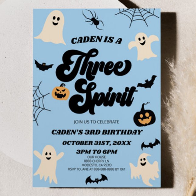 Invitación Tres Espíritus Halloween 3er cumpleaños (Subido por el creador)
