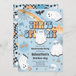 Invitación Tres Espíritus Halloween Groovy Fantasma Tercer cu