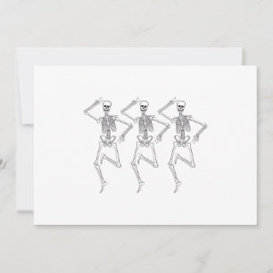 Invitación Tres esqueletos bailando