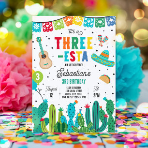 Invitación Tres Esta Fiesta Mexicana Tercer Fiesta de Cumplea
