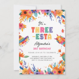 Invitación Tres Esta Fiesta Mexicana Tercer Fiesta de Cumplea