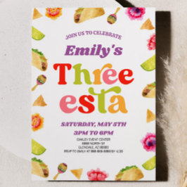 Invitación Tres Esta Fiesta Taco 3er cumpleaños
