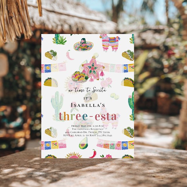 Invitación Tres-esta Fiesta Tercer Cumpleaños (Subido por el creador)