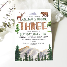 Invitación Tres exploradores de aventuras tercer cumpleaños