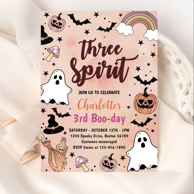 Invitación Tres Fiestas espirituales de Halloween del tercer  (Subido por el creador)
