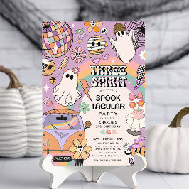 Invitación Tres Fiestas espirituales retro de Halloween 3er c
