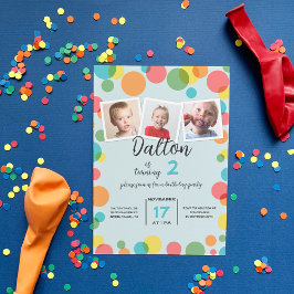 Invitación Tres fotos de la Polka en cualquier cumpleaños de