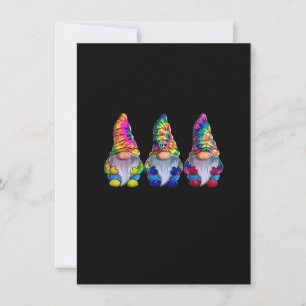 Invitación Tres gnomos hippies, gnomo de la paz, divertido vi