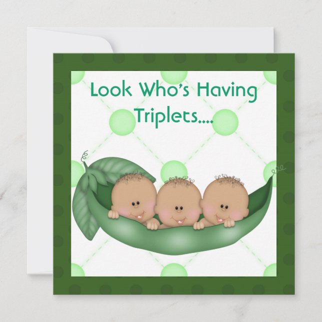 INVITACIÓN TRES GUISANTES EN UN TRÍO DE BABY SHOWER DE LA (Anverso)