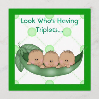 INVITACIÓN TRES GUISANTES EN UN TRÍO DE BABY SHOWER DE LA