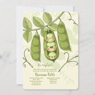 Invitación Tres guisos en un Baby Shower de Pod