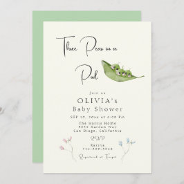 Invitación Tres guisos en un Baby Shower de Pod
