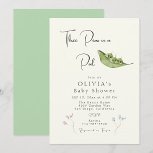 Invitación Tres guisos en un Baby Shower de Pod