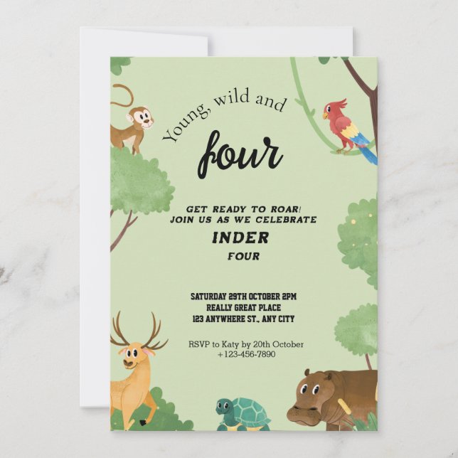 Invitación tres jóvenes salvajes (Anverso)