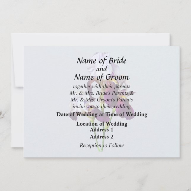 Invitación Tres Lirios en Tonos Magenta (Anverso)