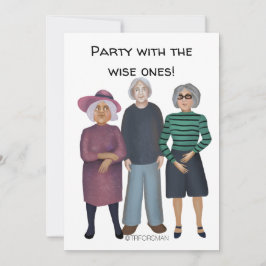 Invitación Tres mujeres mayores pintadas por ©️ fiesta TRFORS