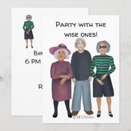 Invitación Tres mujeres mayores pintadas por ©️ fiesta TRFORS