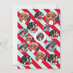 Invitación Tres Navidades personalizados de banda azul de fot