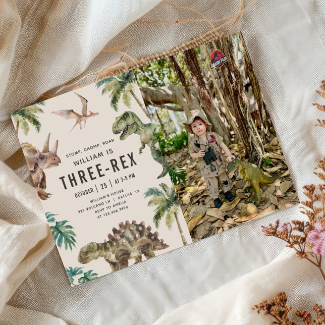 Invitación Tres Rex Dinosaur 3ª foto Fiesta de cumpleaños (Subido por el creador)