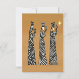 Invitación Tres Reyes Magos Navidad Natividad en Blanco y Neg