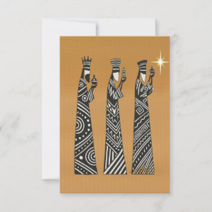 Invitación Tres Reyes Magos Navidad Natividad en Blanco y Neg