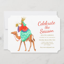 Invitación Tres Reyes | Temporada | Purpurina de oro | Invita