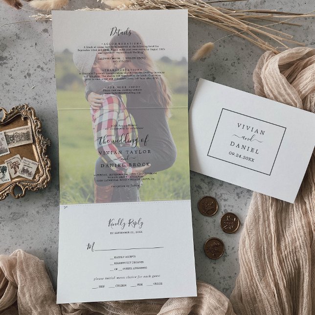 Invitación Tri-Fold, Boda de fotografía minimalist (Subido por el creador)