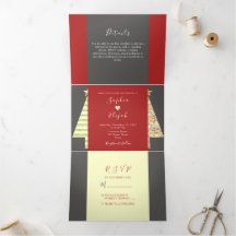 Invitación Tri-Fold Boda navidades