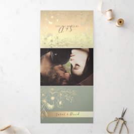 Invitación Tri-Fold de Sage Green Boda