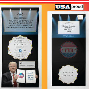Invitación Tri-Fold del presidente Trump Boda