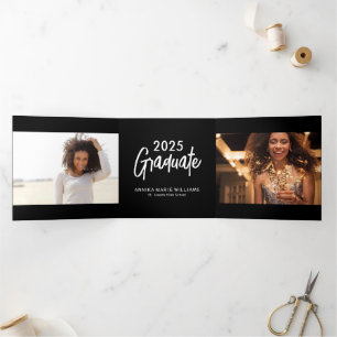 Invitación Tri-Fold para graduados multifoto